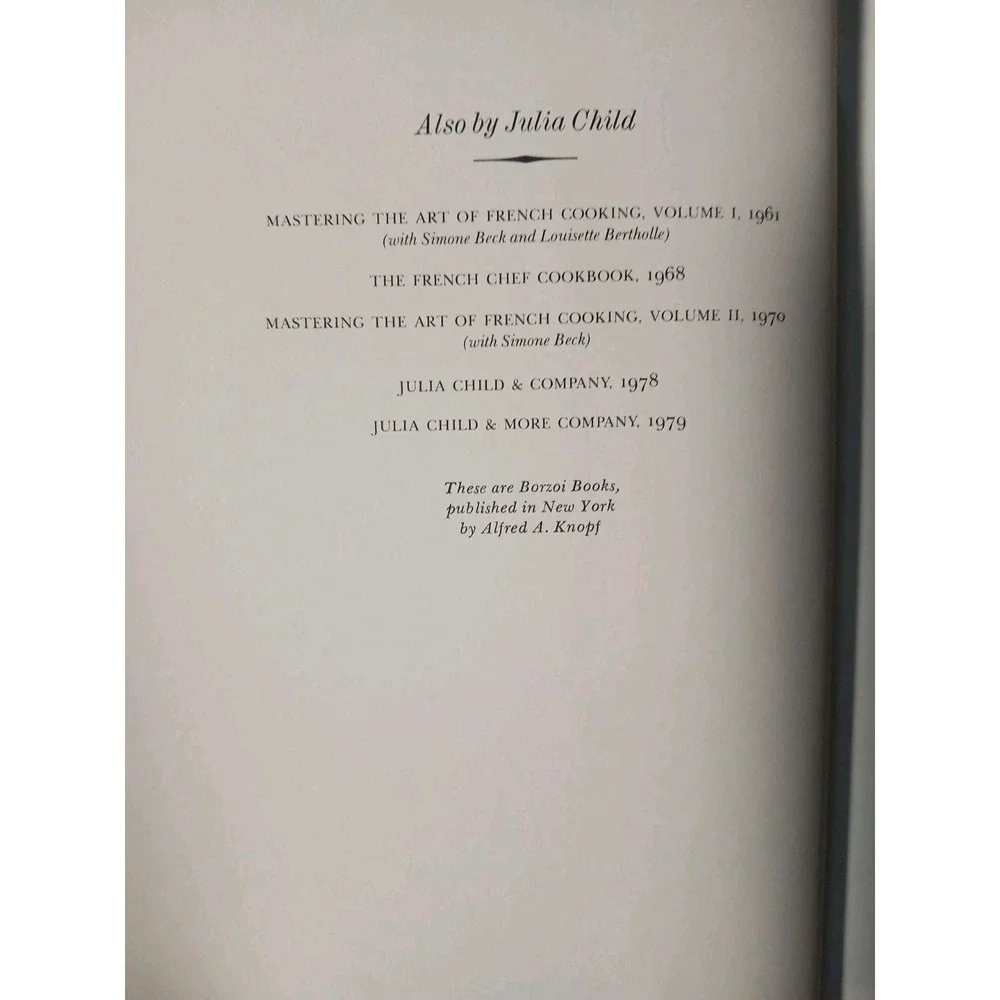 FROM JULIA CHILD'S KITCHEN‎ BY JULIA CHILD 1982 Book Vintage recipe